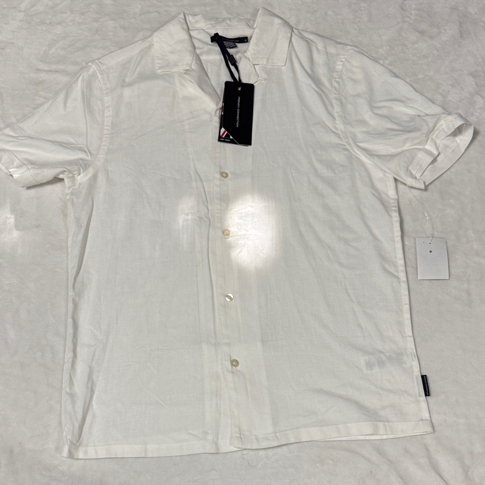 French Connection White Casual Button Down Shirt